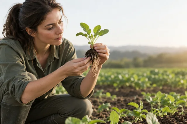Observación del sistema radicular de una planta
